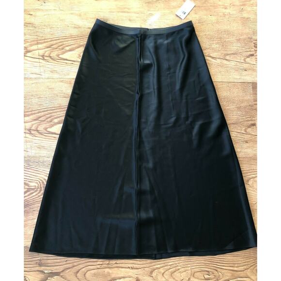 Polo Ralph Lauren Amla Bias Cut Satin Midi Skirt In Polo Black Size 14 $298 - Picture 14 of 15